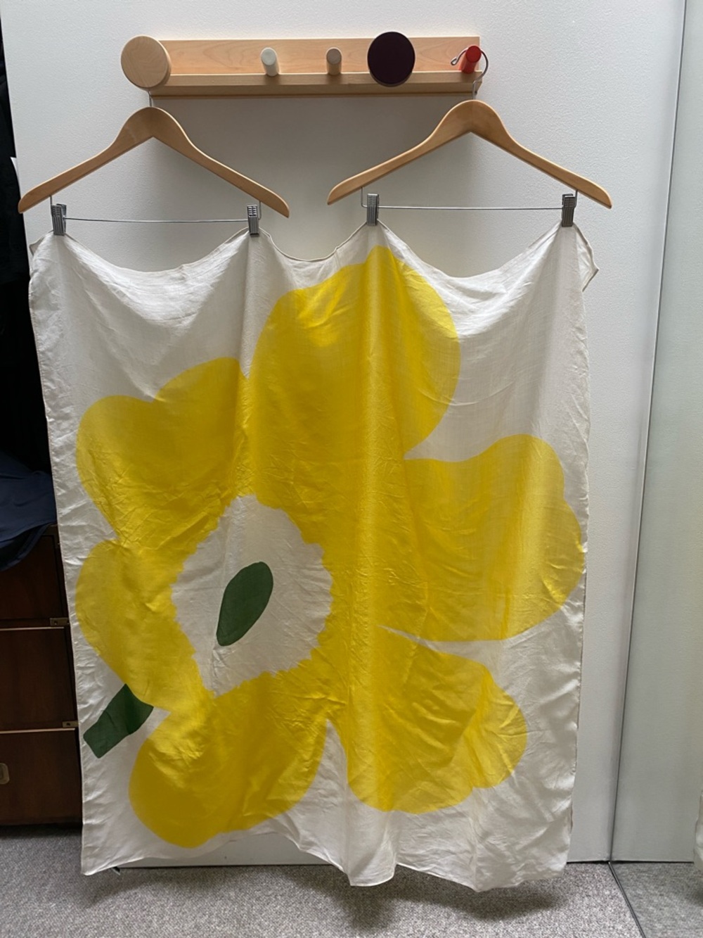 Marimekko Unikko Large Yellow Floral Print Scarf